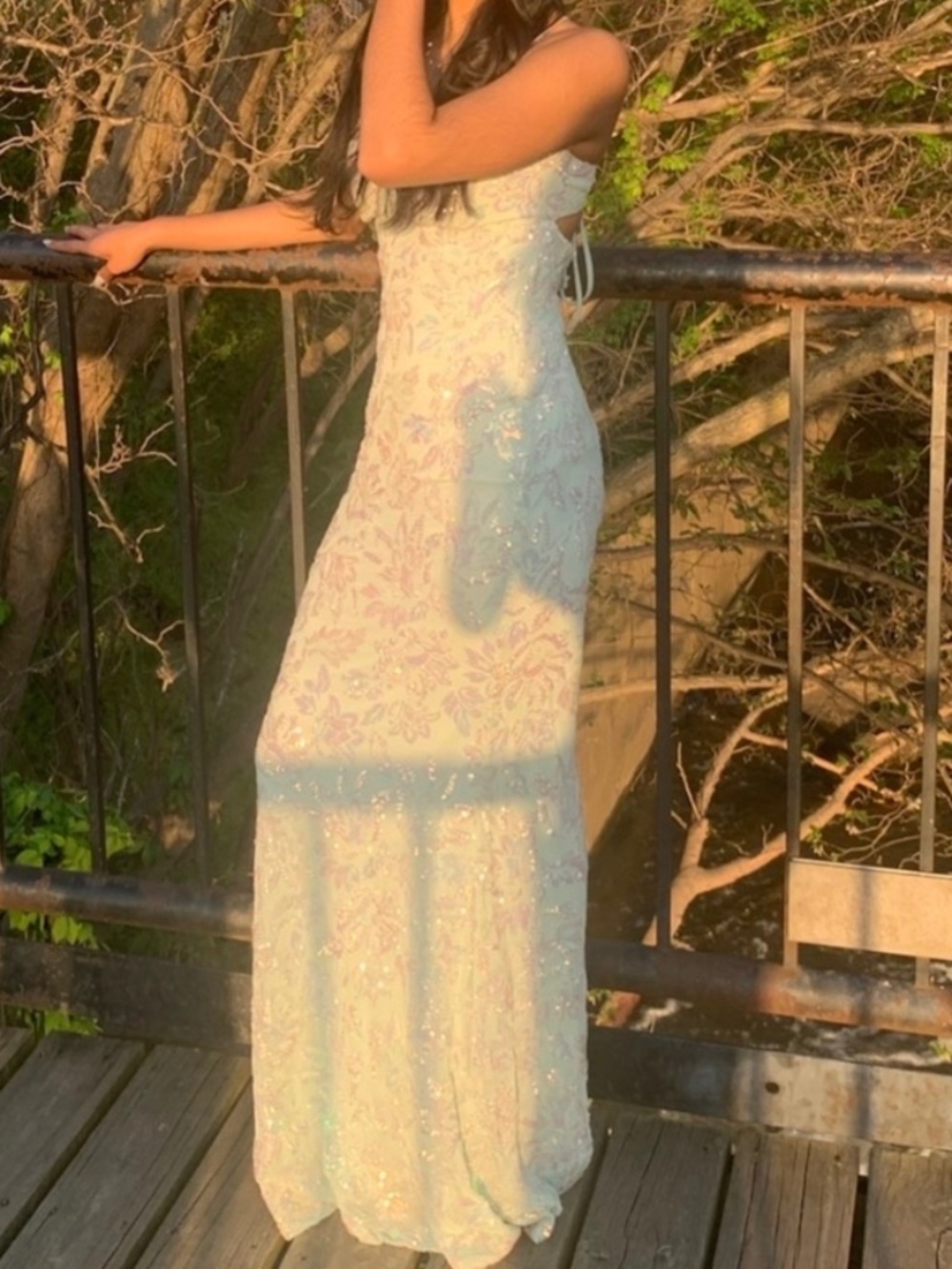 Windsor Sage Green Sequin Mermaid Formal Gown